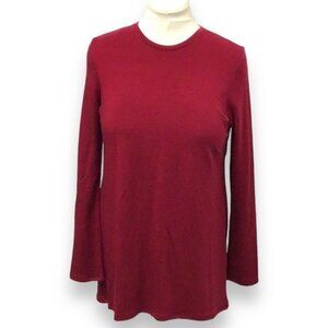 Pure Jill Women’s Long Sleeve Crew Neck Pullover Sweater Tunic, Cranberry